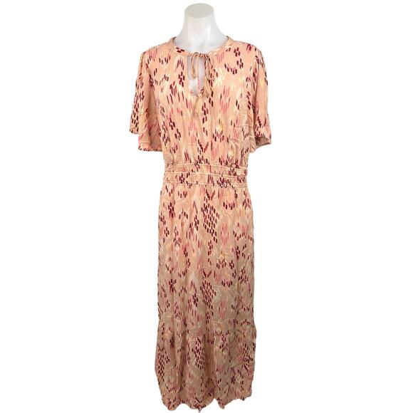 Knox Rose Dresses & Skirts - Knox Rose Orange Multicolor Tassel Tie Keyhole A Line Maxi Dress Size XXL